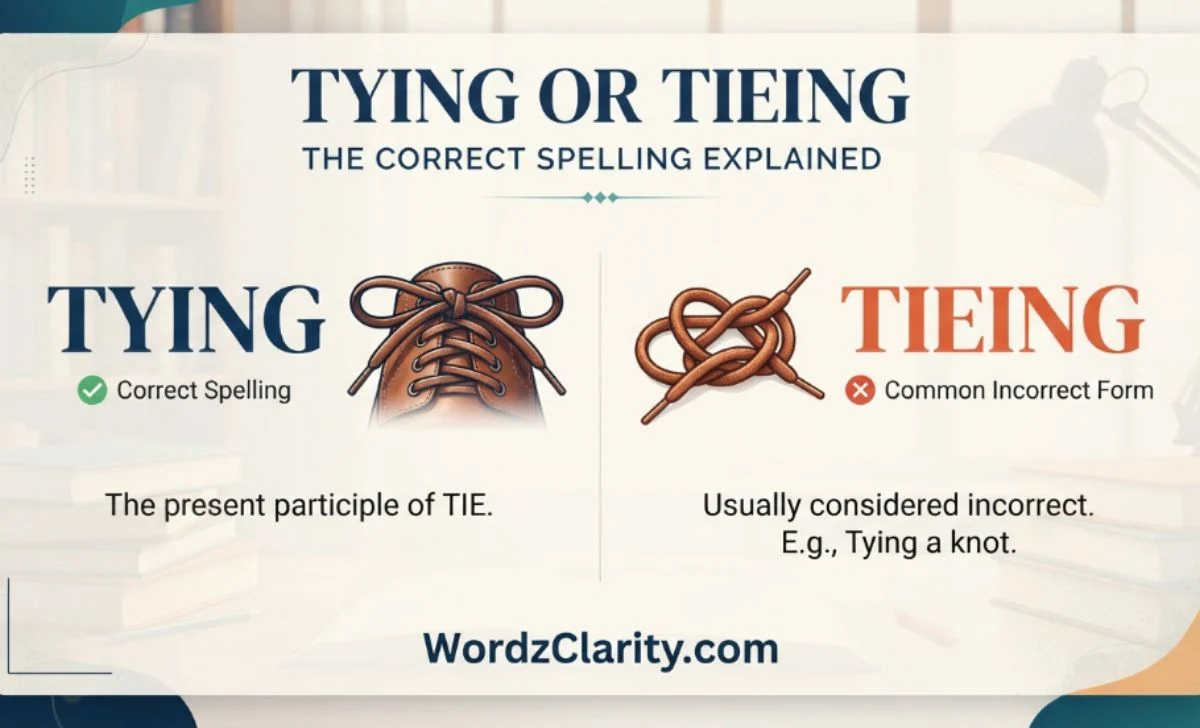 Tying or Tieing