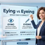 eying or eyeing