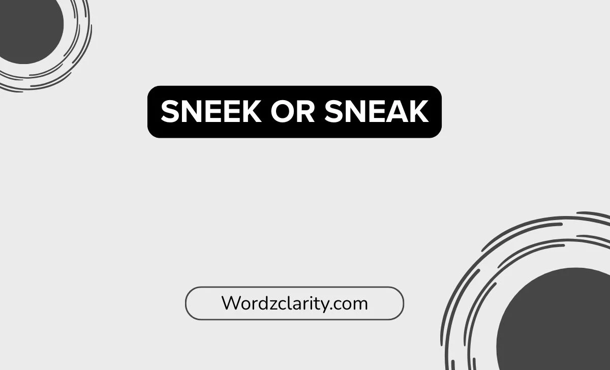 Sneek or Sneak